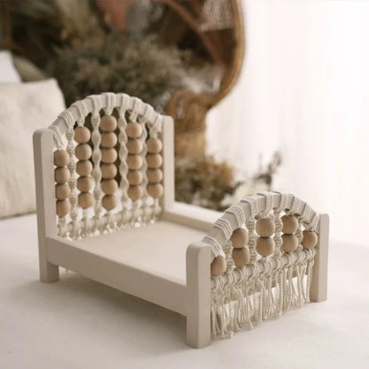 Accesorios de fotografía para recién nacidos, cama de madera desmontable, accesorios para sesión de fotos de bebés, niñas y niños, fondo de cuna para posar.