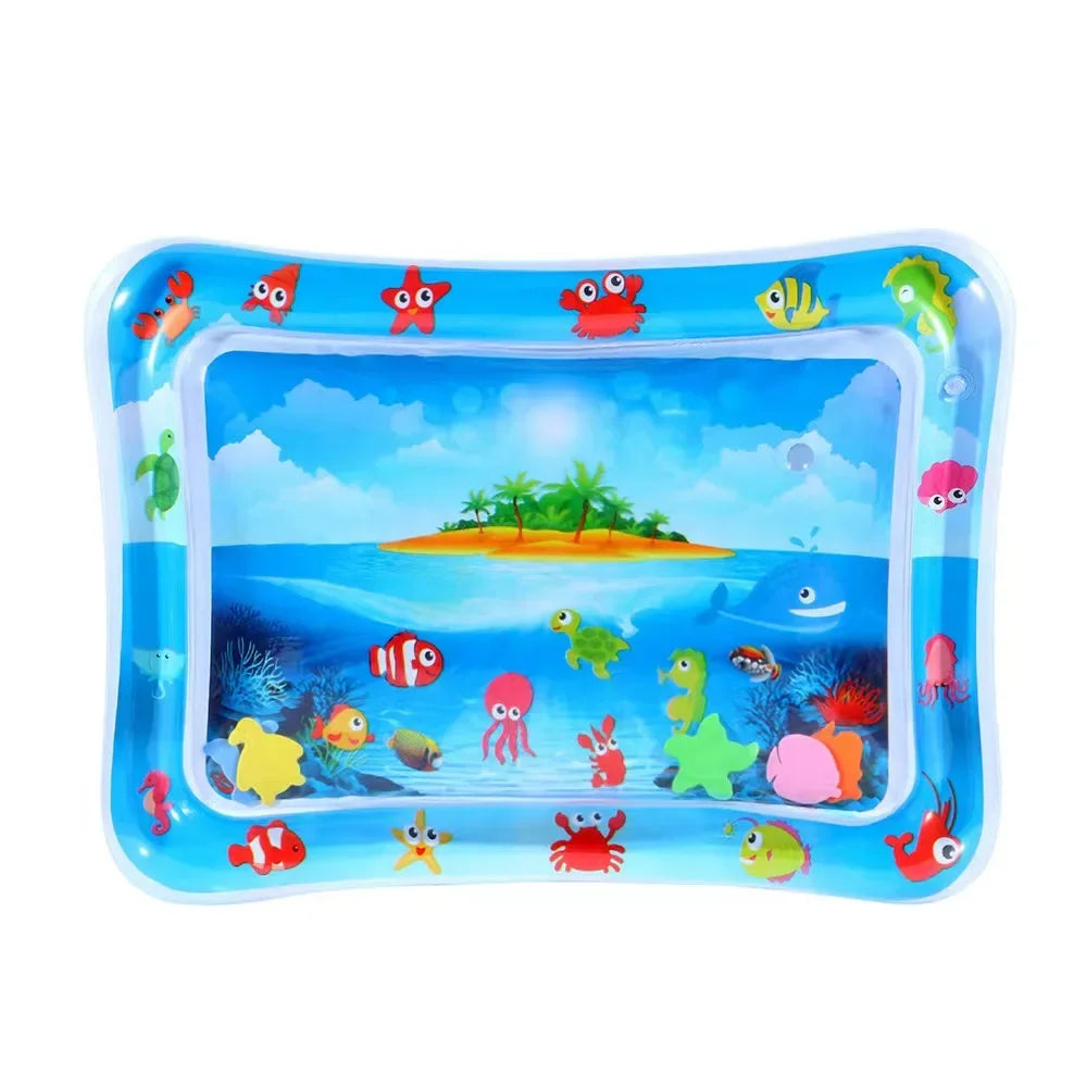 Colchoneta inflable para jugar boca abajo, colchoneta de juego premium para bebés, cojín de agua inflable, gimnasio interactivo para bebés, juguetes para el desarrollo sensorial.
