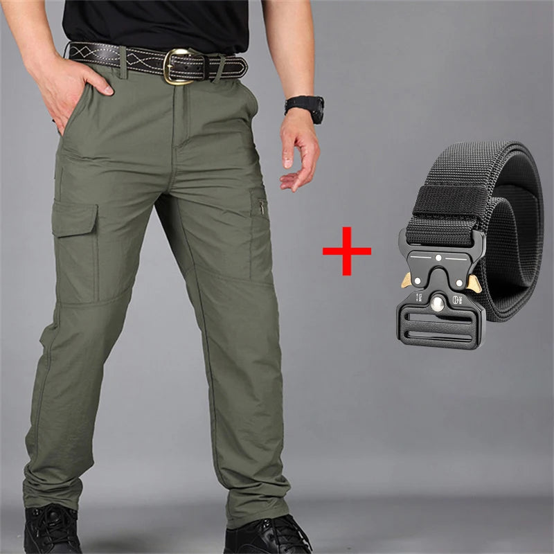 Pantalones de carga tácticos impermeables para hombre, pantalón largo militar, informal, transpirable, de secado rápido, para exteriores, nuevo modelo