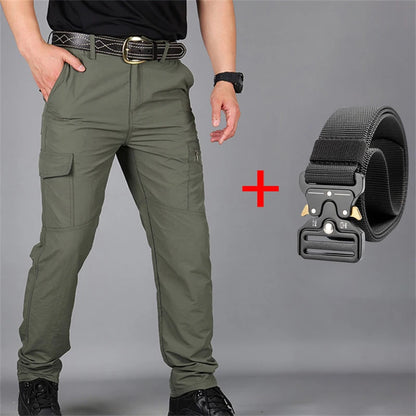 Pantalones de carga tácticos impermeables para hombre, pantalón largo militar, informal, transpirable, de secado rápido, para exteriores, nuevo modelo