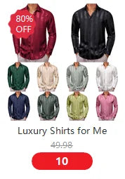 Camisas de seda de diseño para hombre en azul, dorado, verde, rojo, blanco y negro. Estampado cachemir bordado. Corte ajustado. Blusas casuales de manga larga.