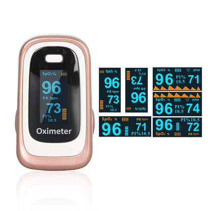 Oxímetro de pulso digital portátil OLED con monitor de sueño de 8 horas y estuche para pulsioxímetro digital.