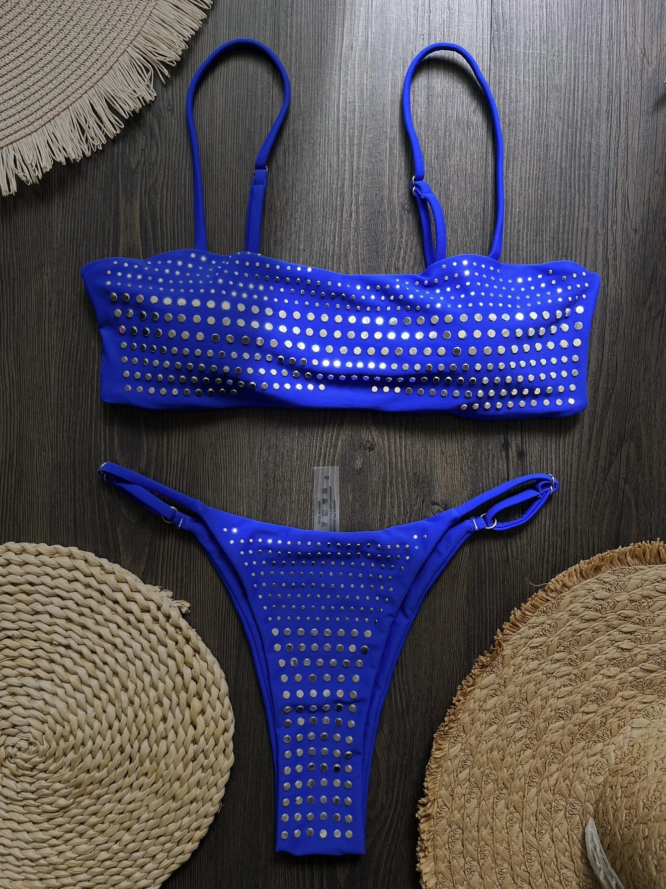 Bikini de diamantes 2025, bañador sexy para mujer, bikini bandeau con efecto push up, bañador femenino brillante, traje de baño floral, ropa de playa
