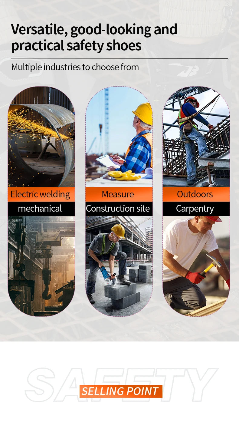 Zapatos de seguridad de alta calidad para hombre, zapatos de trabajo con puntera de acero, botas de seguridad para hombre y mujer, botas de trabajo anti-aplastamiento, botas de trabajo indestructibles.