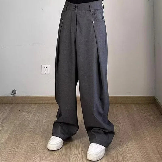Pantalones casuales de verano para hombre, de lyocell fino, con sensación de hielo, de seershawn, de pierna ancha, holgados, rectos, cómodos y transpirables.