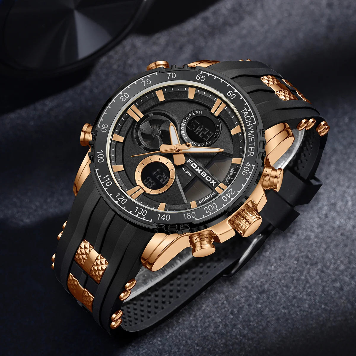 Nuevo reloj cronógrafo deportivo informal para hombre, con correa de silicona, de cuarzo, con esfera grande y punteros luminosos, resistente al agua