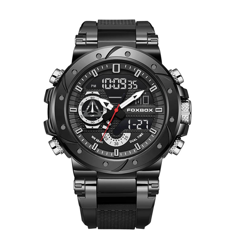 Reloj LIGE para hombre, correa de moda, deportivo, militar, calendario semanal, relojes de cuarzo, LED, pantalla dual, cronógrafo, relojes digitales para hombre