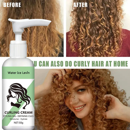 Crema para peinar cabello rizado, fórmula hidratante y suavizante, mejora la elasticidad y el brillo del cabello rizado, fácil de fijar.