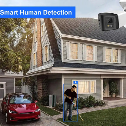 Cámara IP panorámica 4K de 8 MP y 180° compatible con Hikvision, con infrarrojos y ColorVu, audio bidireccional, detección de presencia humana, ranura para tarjeta SD, Plug &amp; Play, NVR HIK.