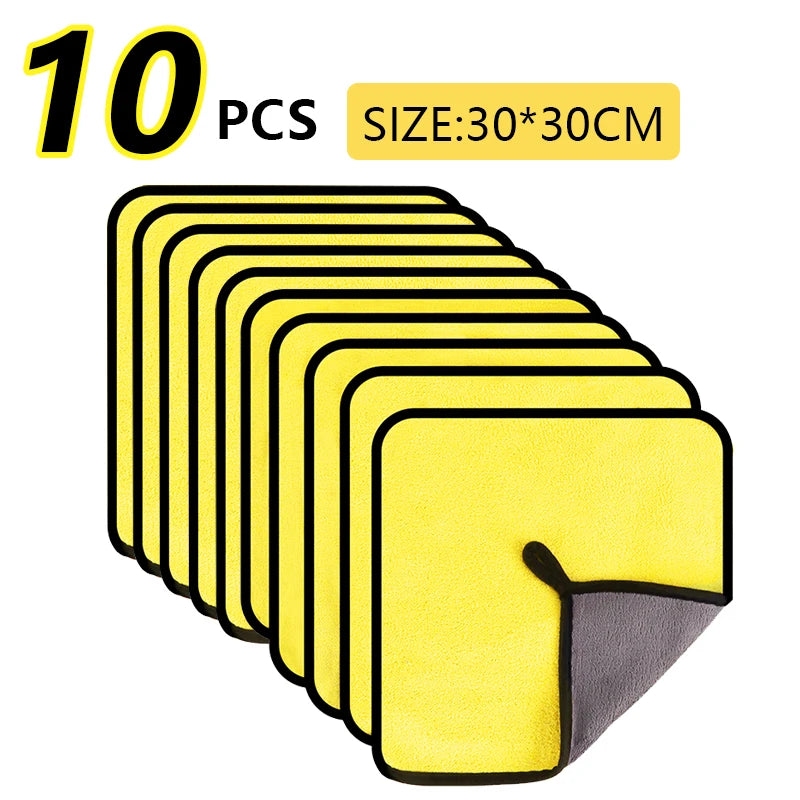 Toalla de microfibra para coche, paño de secado y limpieza para el hogar, toalla gruesa para lavado de coches, para motocicletas, 60 x 30 cm