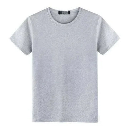Camiseta deportiva de manga corta blanca pura para hombre, camiseta ajustada de media manga, color base negro, ropa informal de verano.
