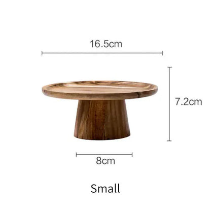 KEMORELA - Plato de madera alto para tartas, bandejas creativas para servir comida, bandeja de madera natural ecológica para postres, frutas y aperitivos, decoración del hogar