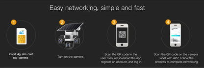 Cámara V380 Pro 4G con tarjeta SIM, panel solar, tres lentes, batería para exteriores, vigilancia doméstica, seguridad y protección (CCTV).