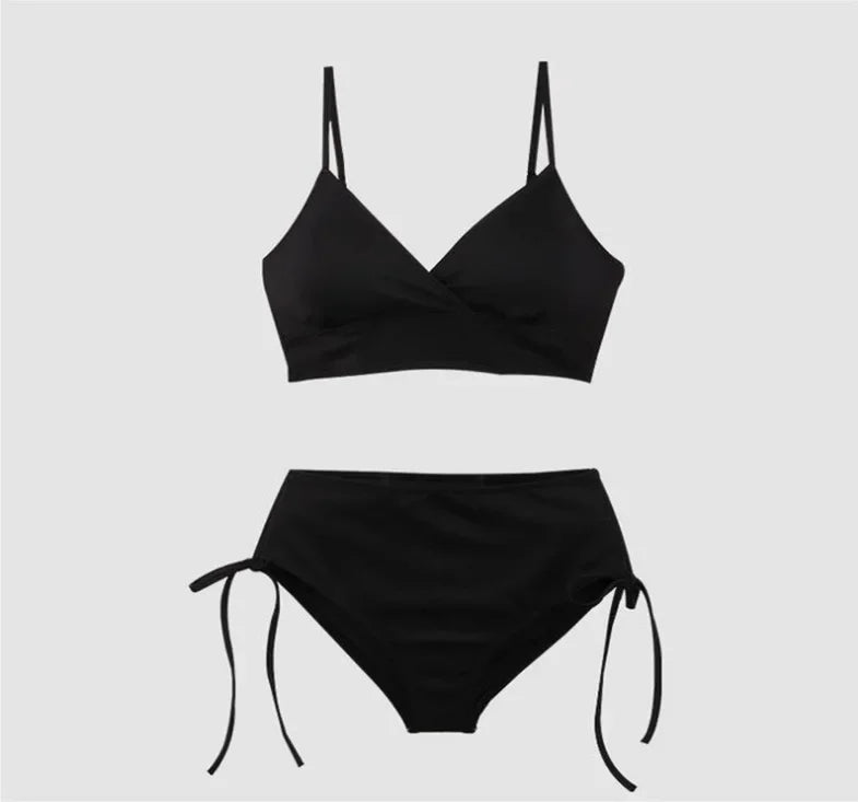 Conjunto de bikini de nailon de moda, multicolor, sexy, para mujer, estilo coreano, diseño independiente, recién llegado 2025