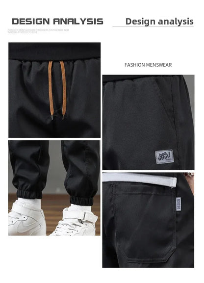 Pantalones casuales de hombre de corte holgado y a la moda, ideales para otoño e invierno. Estilo deportivo clásico y sencillo. Cómodos pantalones holgados para el trabajo.