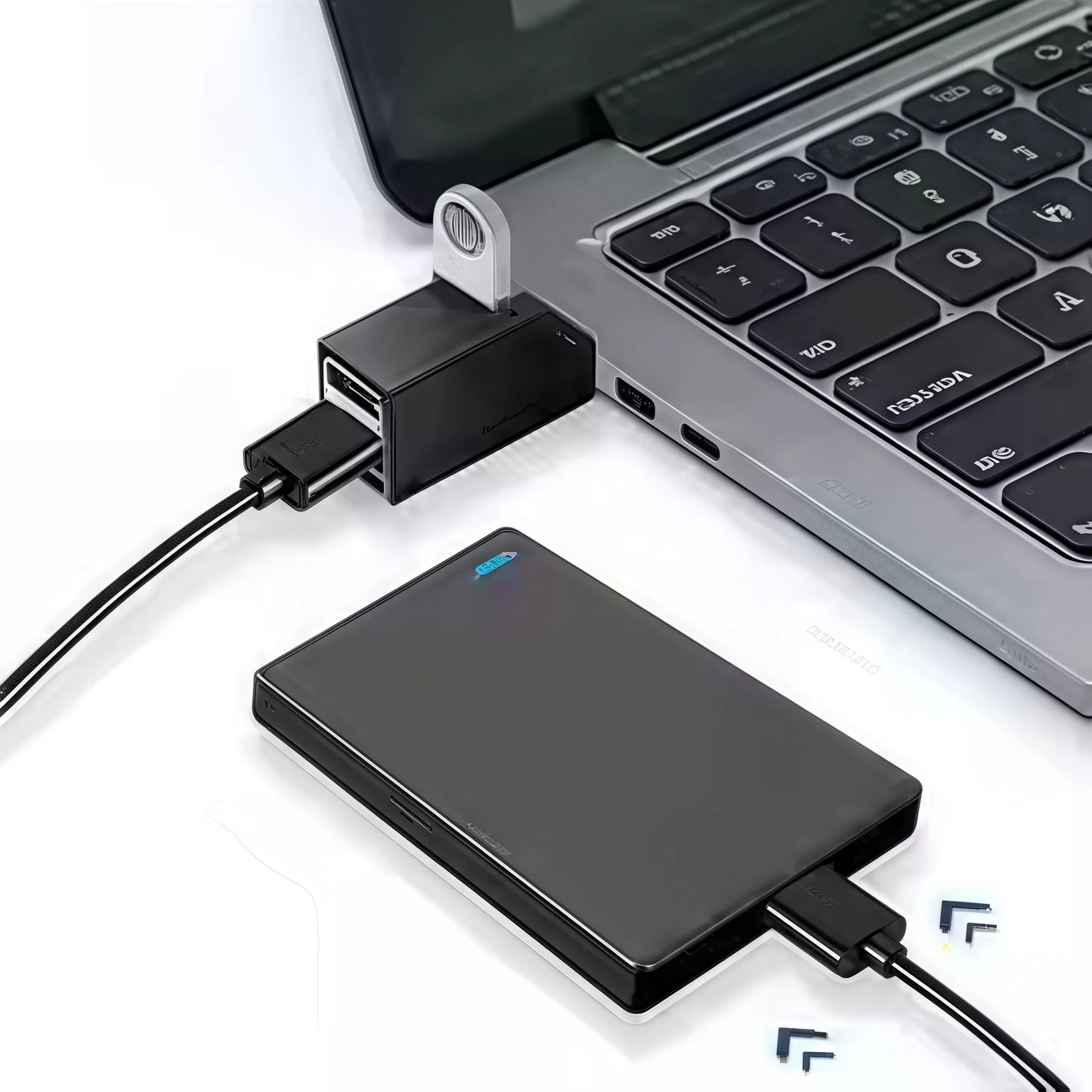 Adaptador concentrador USB 3.0 de 4 puertos: transferencia de datos de alta velocidad de 5 Gbps, diseño compacto y portátil para ordenador portátil, PC y Mac.