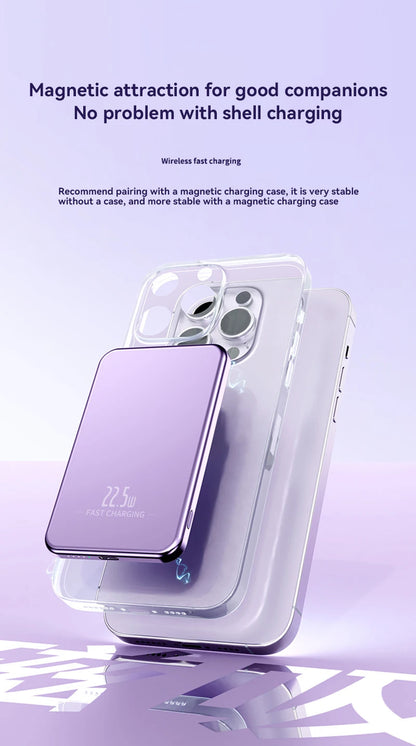 Cargador portátil magnético ultrafino Xiaomi de 500.000 mAh y 22,5 W PD con carga ultrarrápida para iPhone y Samsung.