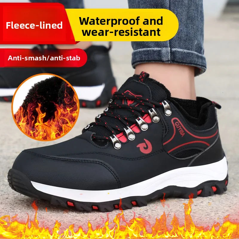 Zapatos de trabajo con forro polar para hombre y mujer, con puntera de acero, resistentes a perforaciones, acolchados y cálidos. Calzado de trabajo protector para mujer y hombre.