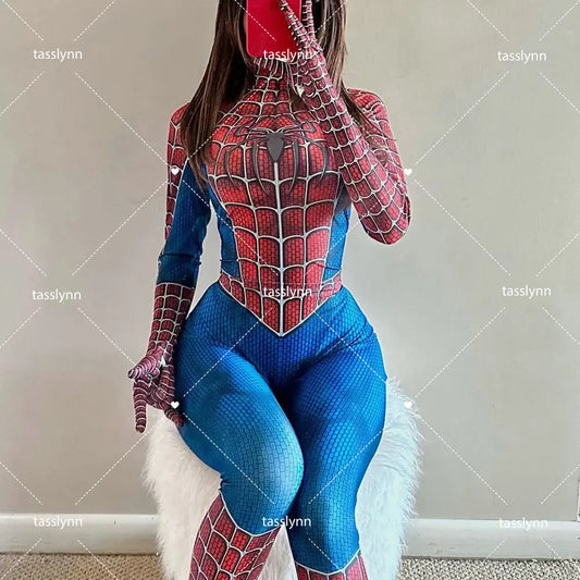 Spider Man Raimi Costume Zentai Suit Spandex Halloween Costumes Party Fancy Anime Cosplay Geek Girl Bodysuit Spider Girl Cosplay