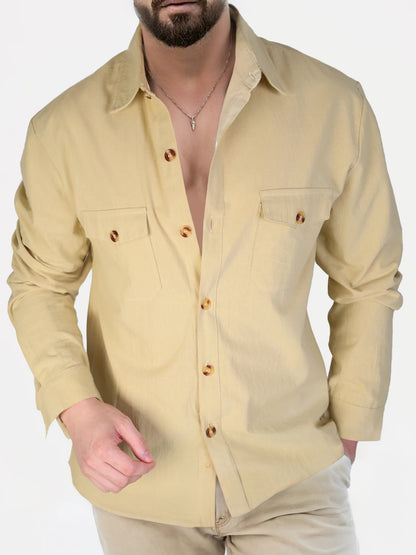 Camisas de lino y algodón para hombre, cuello clásico, estilo hawaiano, ligeras, transpirables, blancas, tallas grandes, estilo casual urbano.