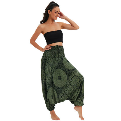 Bohemian Pants Women Pantalones Mujer Hippie High Waist Rayon Harem Baggy Boho Yoga Beach Wear Pour Femme Calca Feminina Printed