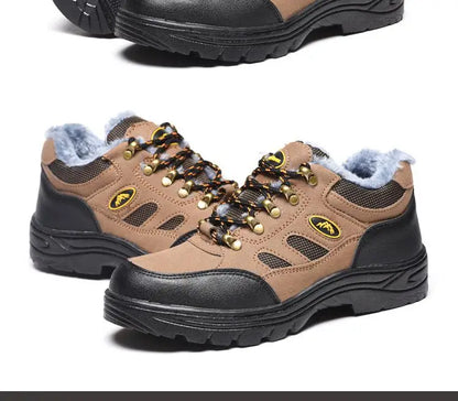 Zapatos de Seguridad 2023 Nuevos Zapatos de Seguridad de Invierno para Hombre, Felpa Abrigada, Alta Calidad, Trabajo al Aire Libre, Tallas Grandes, Sepatu Safety