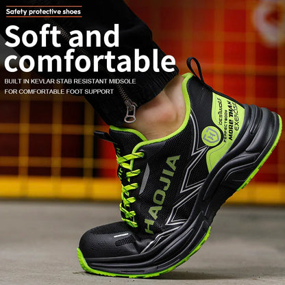 Zapatos de seguridad ligeros para hombre, antirotura, antipinchazos, zapatillas de trabajo, botas de seguridad protectoras, zapatos de trabajo con puntera de acero.