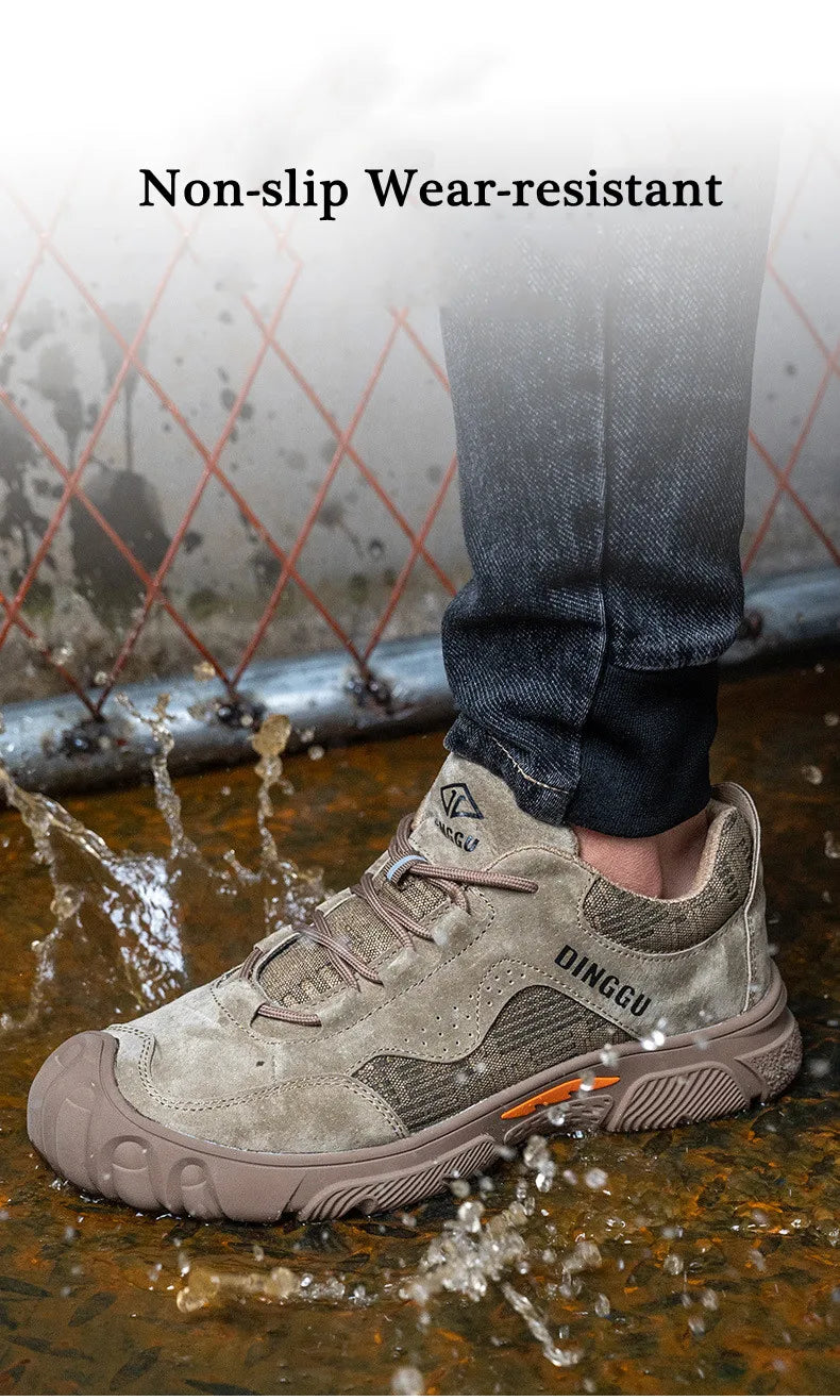 Calzado de seguridad de alta calidad para hombre, con puntera de acero, resistente a golpes y perforaciones. Botas de seguridad antipinchazos.