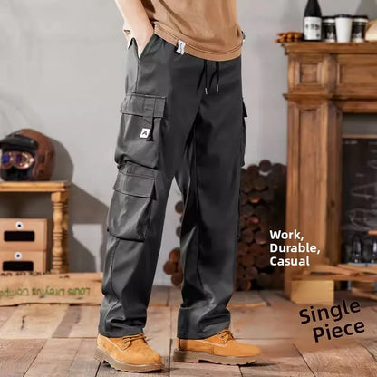 Pantalones de trabajo para hombre, de pierna recta, estilo casual, resistentes, tipo cargo, para trabajos pesados, transpirables y cómodos, estilo militar.