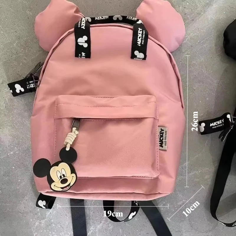 Mochila de moda con dibujos animados de Mickey Mouse de Disney, mochila escolar de lona de Minnie para mujer, mochila de gran capacidad a la moda, mochila para niñas