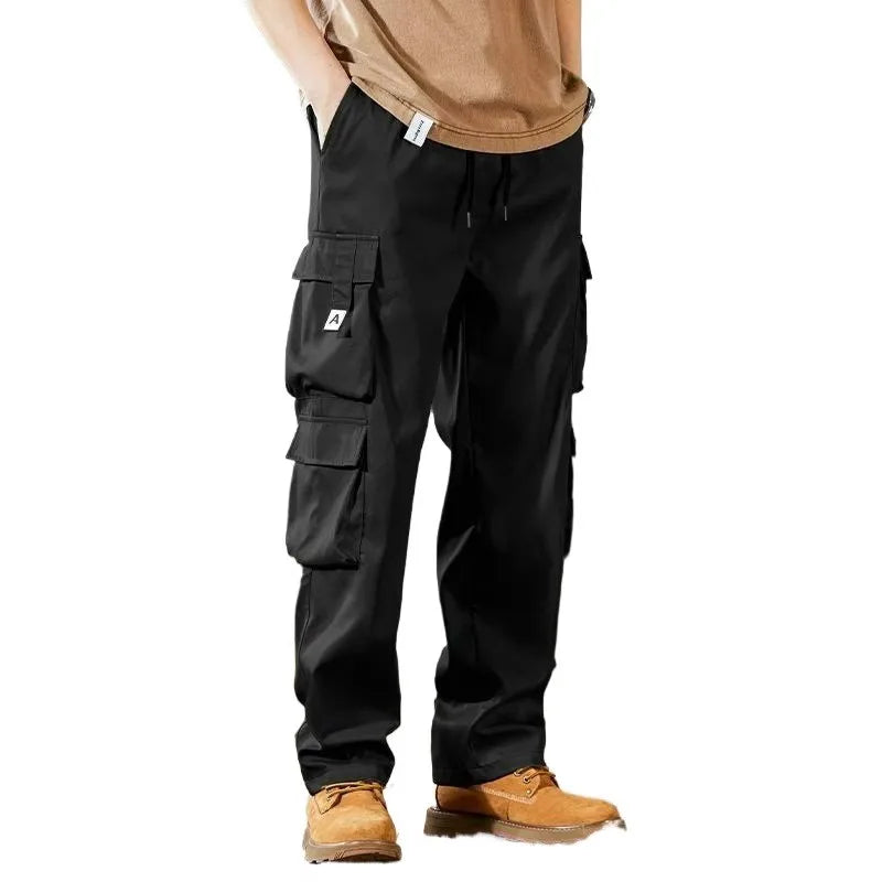 Pantalones de trabajo para hombre de talla grande, modelo 2024, conjunto casual resistente y duradero para la construcción, ideales para el verano. Con puños ajustables.