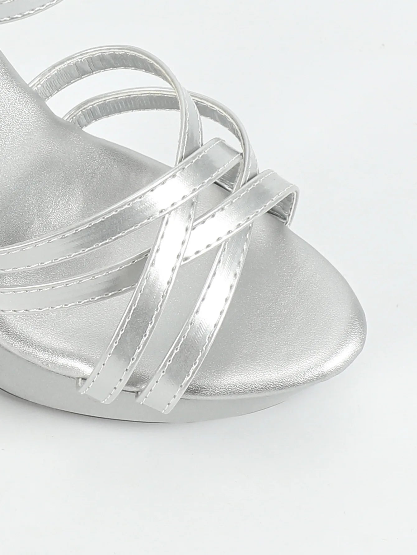 Zapatos de tacón alto para mujer, talla 43, con tiras finas, estilo pasarela, de 13 cm, con plataforma sólida, para fiesta y discoteca, color negro