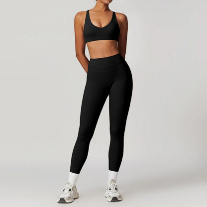 SWELTERING Conjunto de 2 piezas de ropa deportiva para mujer, conjunto de yoga, ropa deportiva para gimnasio, trajes de yoga, conjunto de fitness, chándales, sujetador deportivo, leggings para gimnasio