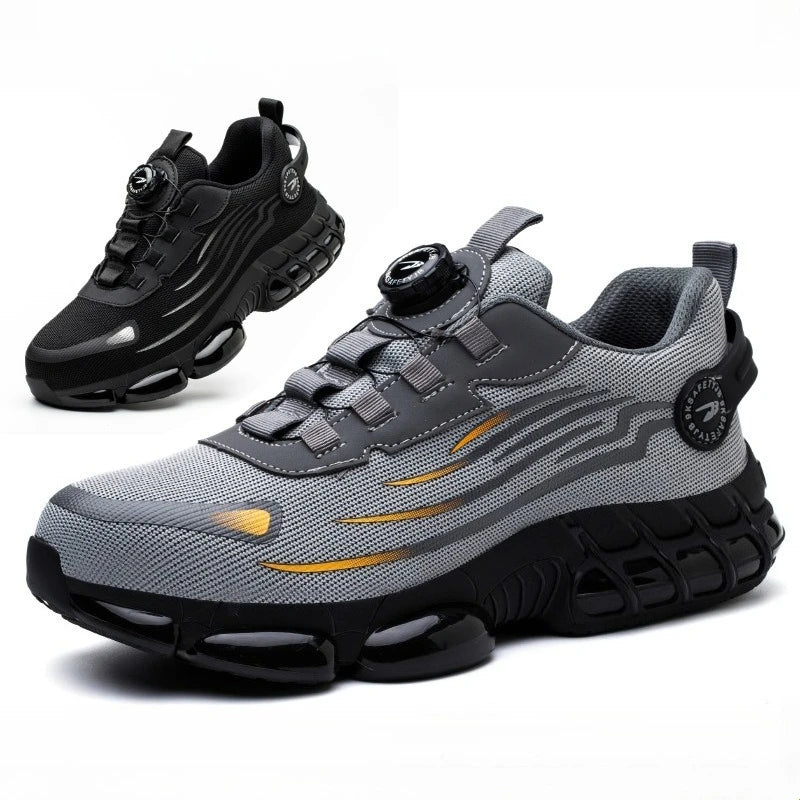 Bota de seguridad para hombre y mujer, resistente a impactos y pinchazos, con suela de goma ligera, forro interior cómodo y protección antisalpicaduras.