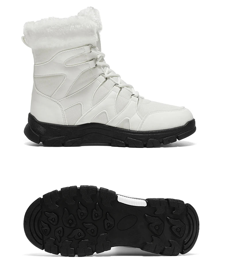 Nuevas botas de invierno para hombre, cálidas y afelpadas, hasta media pantorrilla, para exteriores, antideslizantes, impermeables, para nieve, zapatos de algodón a la moda para hombre.