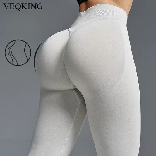 Pantalones de yoga VEQKING Scrunch Butt para mujer, leggings deportivos sin costuras, cintura baja, mallas de gimnasio, pantalones de entrenamiento cálidos de secado rápido para otoño.