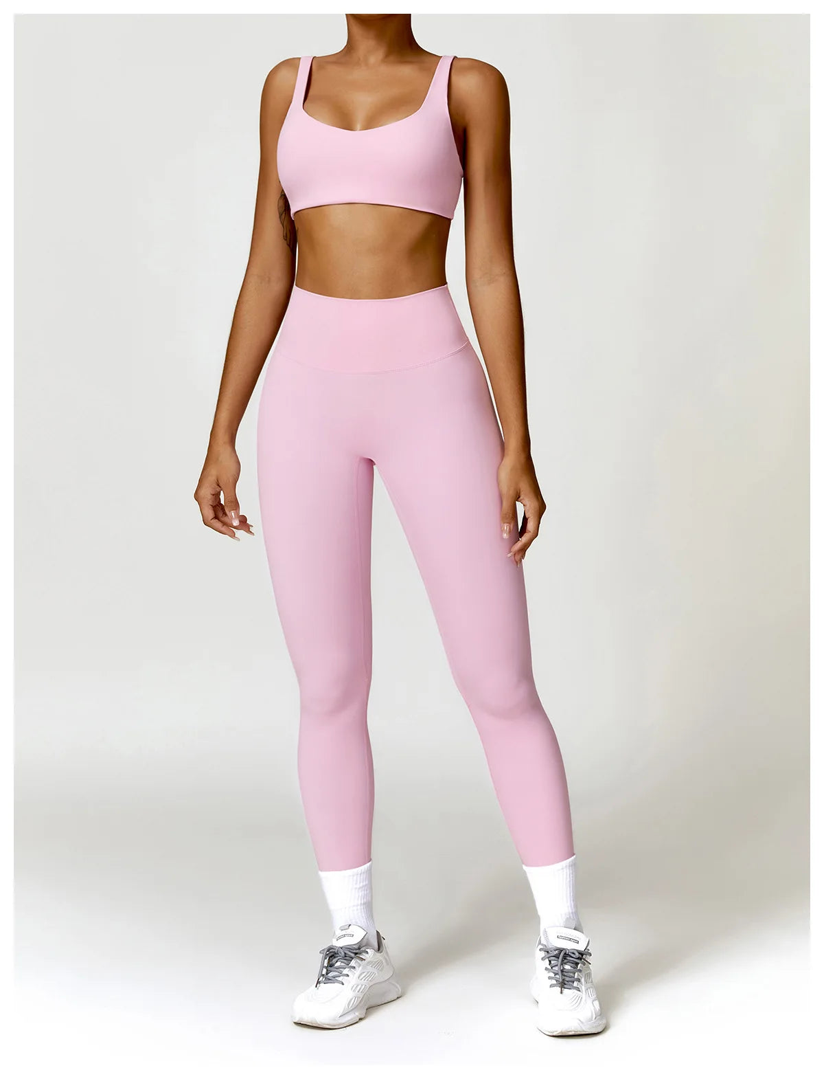 Conjunto de chándal de yoga para mujer, 2 piezas, ropa deportiva para entrenamiento, ropa deportiva, leggings de gimnasio, sujetador de fitness, top corto, trajes deportivos de manga larga