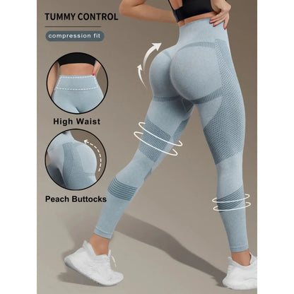 Women's High Waist Seamless Yoga Pants - Quick-Drying、Elastic Sports Pants，Suitable for fitness and training