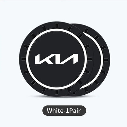 2 posavasos antideslizantes para coche, alfombrilla antipolvo, accesorios para KIA Stinger, Optima, Cerato, Soul, Venga, Forte, Spectra y Sedona.