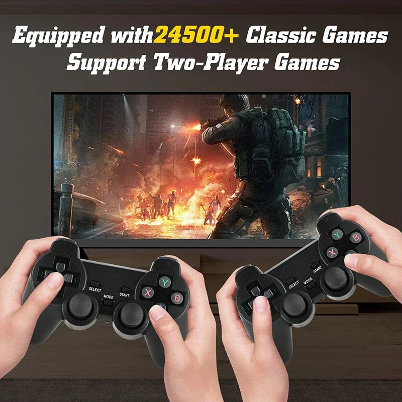 NUEVA consola de videojuegos con más de 20 000 juegos integrados, reproductor de juegos portátil retro, 64 GB, 4K, TV, mando inalámbrico de 2,4 GB