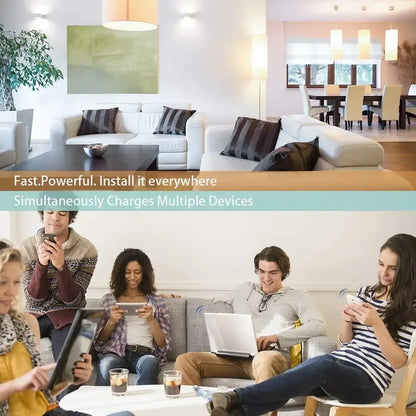 Enchufe de pared inteligente Melery con WiFi, tomas de corriente estadounidenses, cargador USB, interruptor independiente y control remoto compatible con Alexa y Google Home.