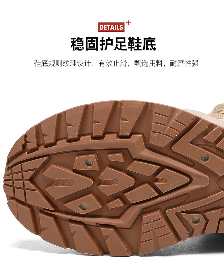 Botas tácticas para hombre con correas para entrenamiento de combate, impermeables, transpirables, ideales para senderismo y uso multifuncional en motocicleta.