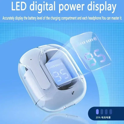 Auriculares inalámbricos Bluetooth T2 originales, transparentes, HIFI, con pantalla digital LED y sonido estéreo para Xiaomi.
