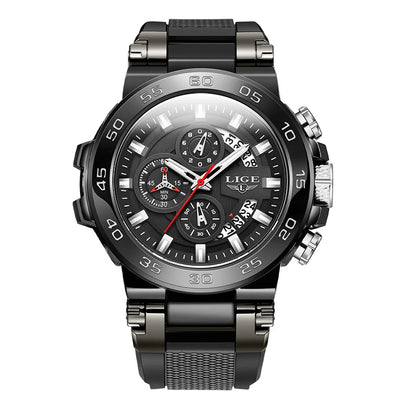 Relojes LIGE 2025 para hombre, nuevos, a la moda, con correa de silicona, sencillos, deportivos, militares, con fecha, resistentes al agua 50M, de cuarzo, para caballero, reloj + caja.