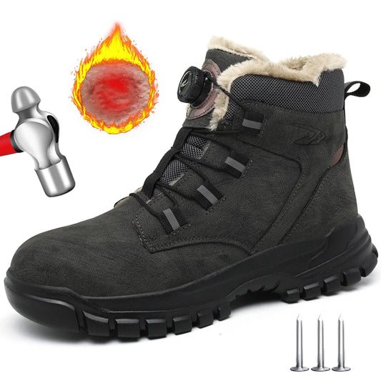 Botas de trabajo de seguridad de invierno para hombre y mujer, tallas 47 y 48, impermeables, ligeras, con puntera de acero, calzado de seguridad protector para hombre.