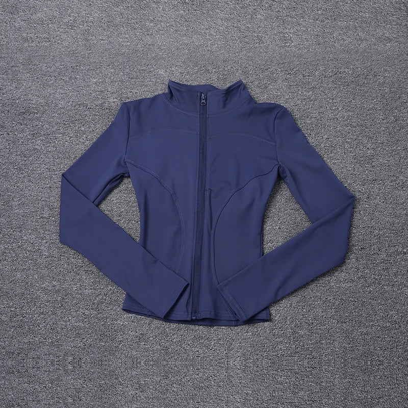Chaqueta deportiva de manga larga para mujer, abrigo de entrenamiento, ropa de entrenamiento de gimnasio, ropa deportiva de yoga