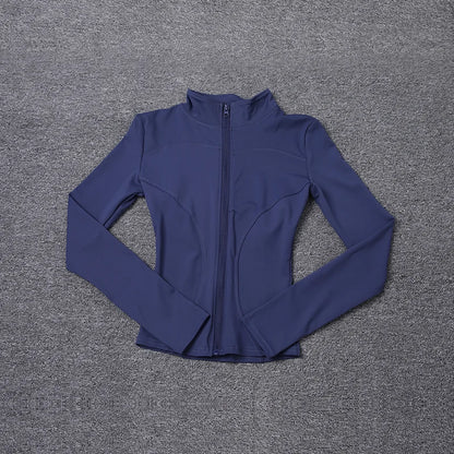 Chaqueta deportiva de manga larga para mujer, abrigo de entrenamiento, ropa de entrenamiento de gimnasio, ropa deportiva de yoga