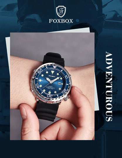 Relojes de pulsera de cuarzo para hombre FOXBOX Fashion, marca superior, lujo, silicona, militar, impermeable, casual, deportivo, con cronógrafo y fecha.
