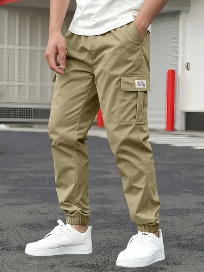 Pantalones cargo para hombre, estilo deportivo, para actividades al aire libre, largos, informales, de otoño, con múltiples bolsillos, resistentes, ideales para el trabajo.