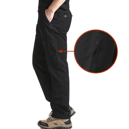 Pantalones cargo de algodón de alta calidad para hombre, pantalones tácticos informales con múltiples bolsillos para primavera y otoño, para acampar al aire libre, senderismo y trabajo.